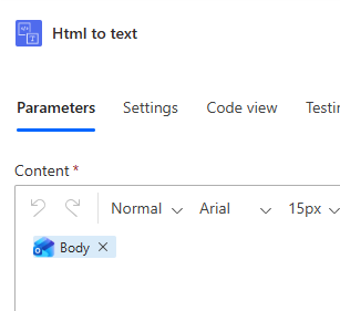 HTML to text action
