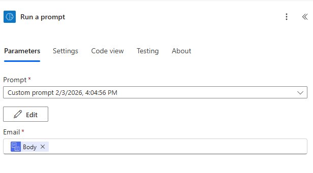 Run a prompt configuration