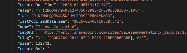 Final folder with target Excel file